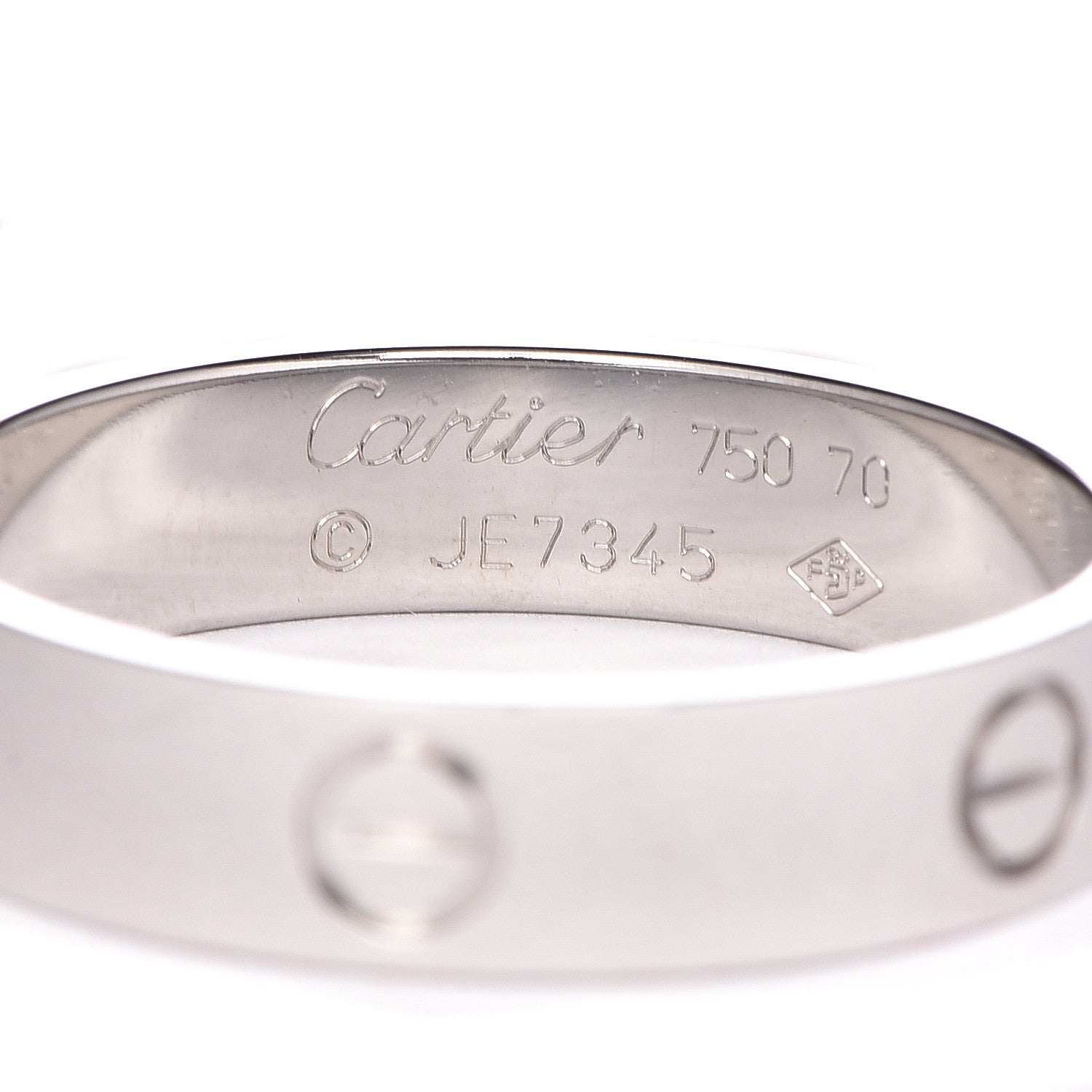 Cartier 18K White Gold 5.5mm LOVE Wedding Band Ring 70 13 4 of 5