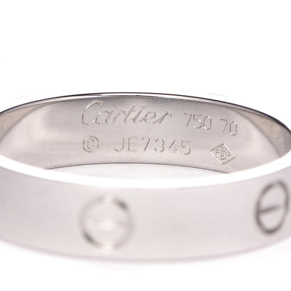 Cartier 18K White Gold 5.5mm LOVE Wedding Band Ring 70 13 4 of 5