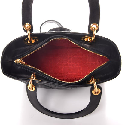 Christian Dior Lambskin Cannage Medium Lady Dior Black 5 of 13