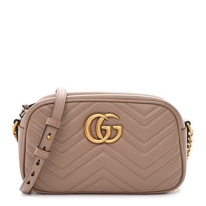 Gucci Calfskin Matelasse Small GG Marmont Chain Shoulder Bag Porcelain Rose 1 of 12
