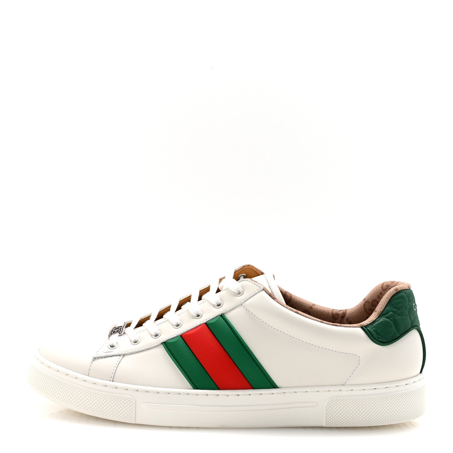 Gucci Ultralight Plume Calfskin Rubber Web Mens New Ace Sneakers 11 Green White Red 1 of 9