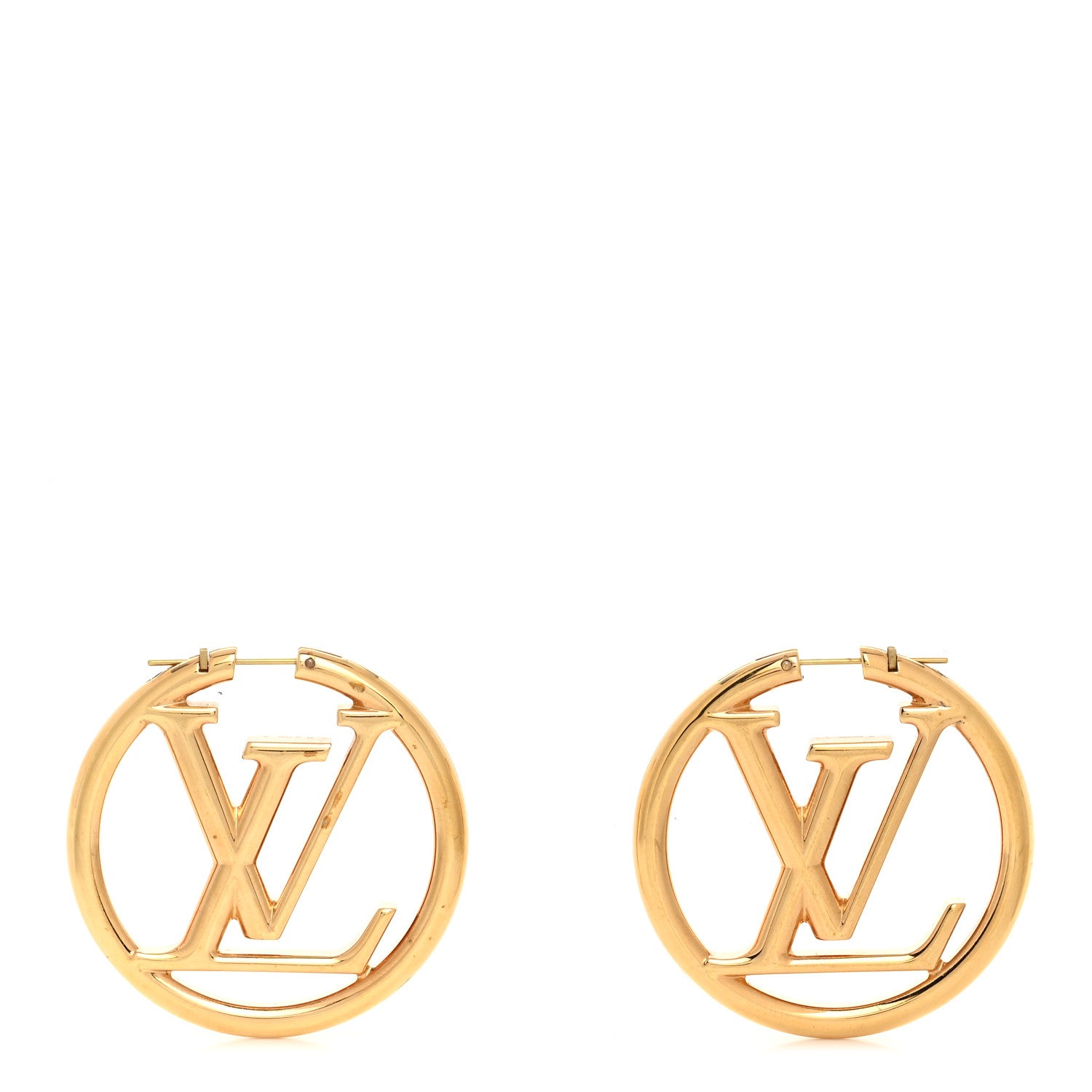 Louis Vuitton Metal Louise Hoop Earrings Gold 1 of 4