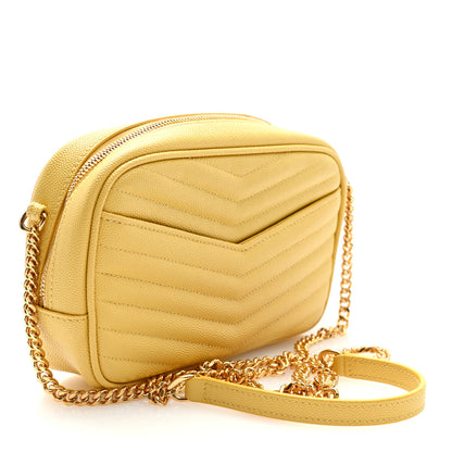 Saint Laurent Grain De Poudre Matelasse Monogram Mini Lou Camera Bag Light Chartreuse 3 of 9