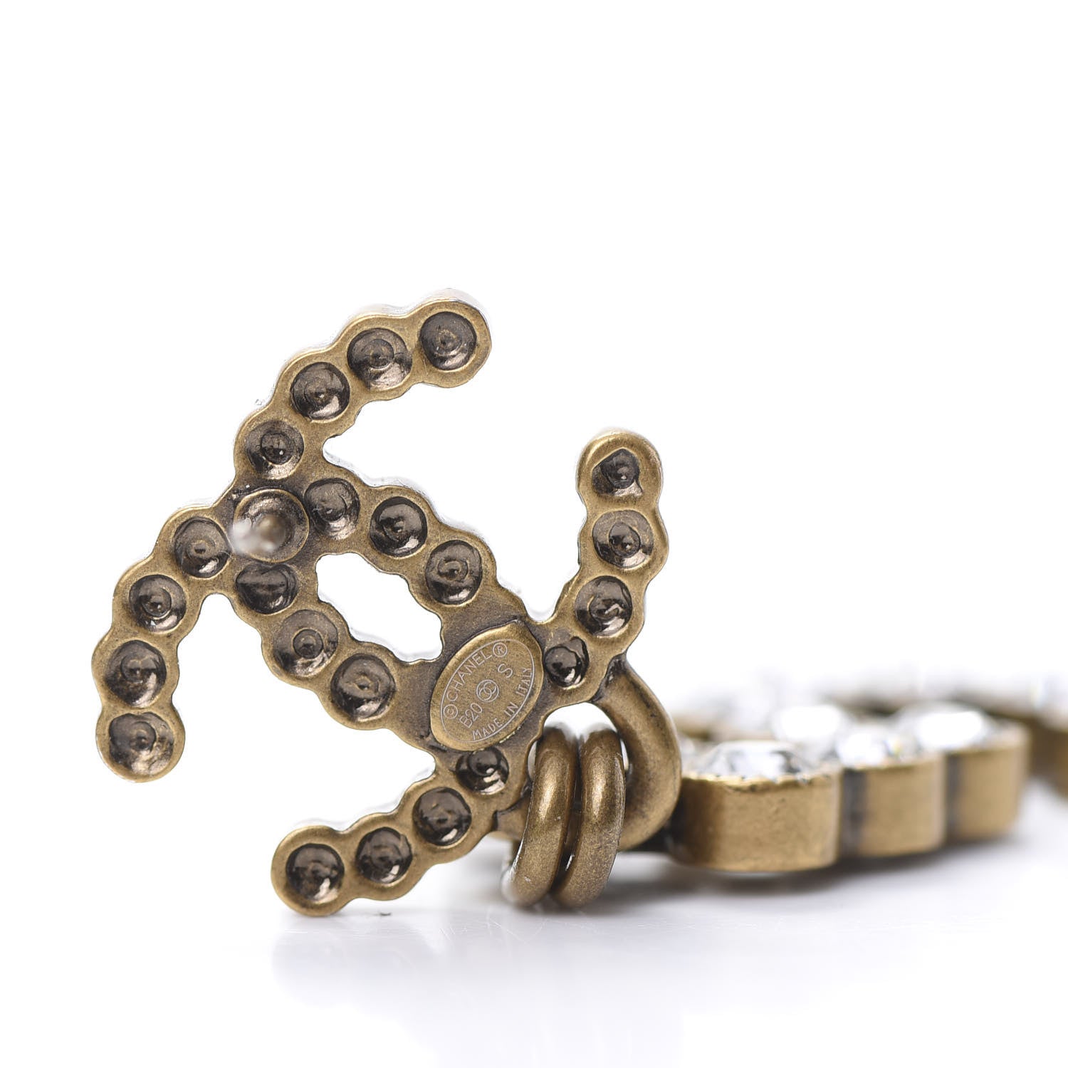Chanel Metal Crystal City of Lights No 5 Drop Earrings Gold 4 of 5