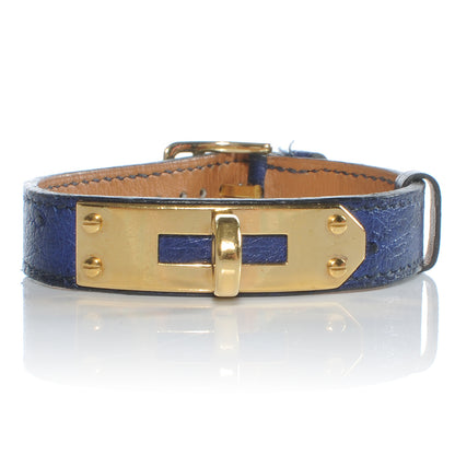 Hermes Stainless Steel Ostrich Kelly Watch Replacement Band Strap Bleu Saphir 1 of 5