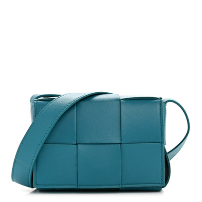 Bottega Veneta Lambskin Maxi Intreccio Candy Cassette Crossbody Bag Petrol Blue 7 of 11