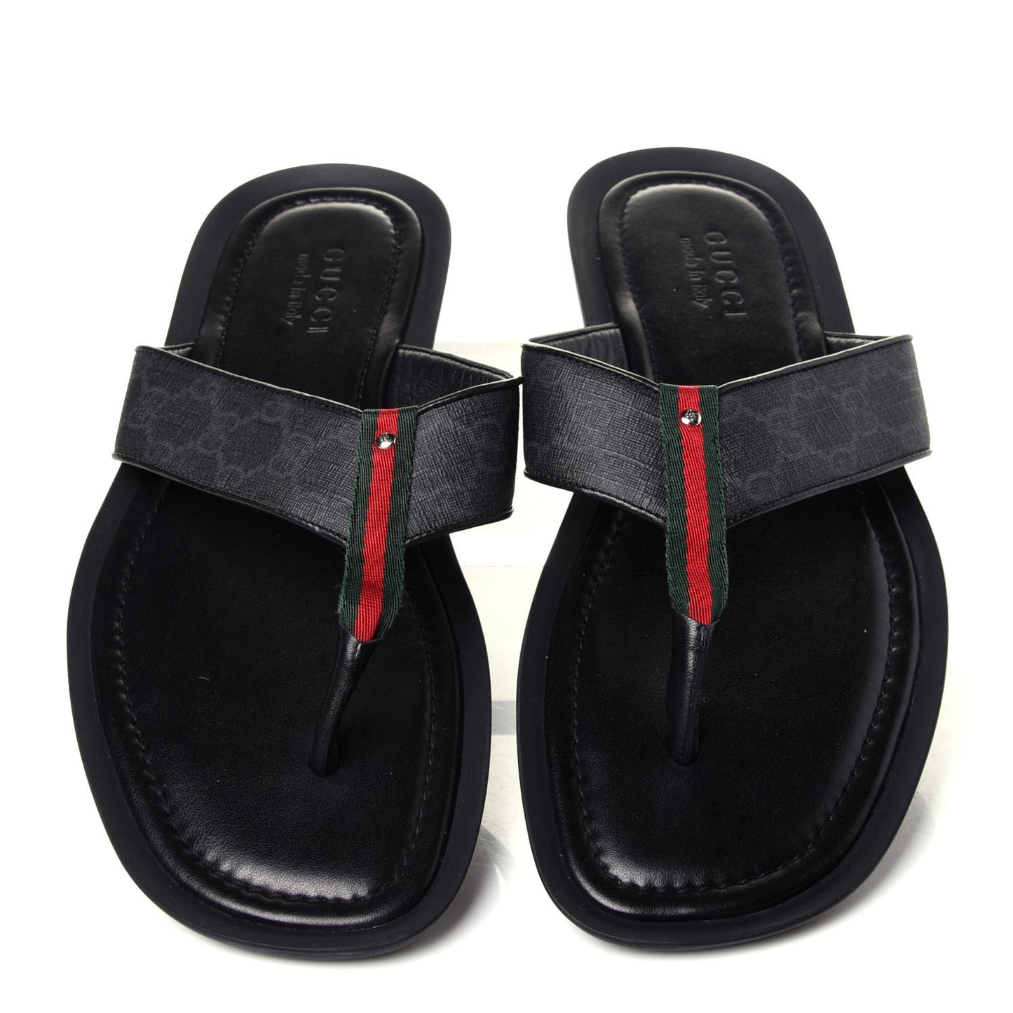 Monogram Web Mens Thong Sandal 11 Black