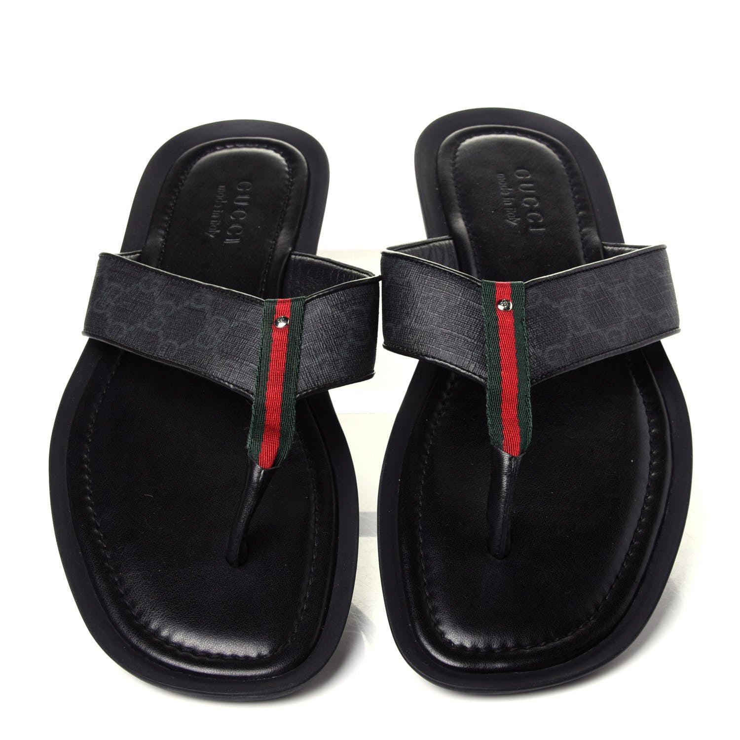 Gucci Monogram Web Mens Thong Sandal 11 Black 5 of 10
