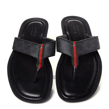 Gucci Monogram Web Mens Thong Sandal 11 Black 5 of 10