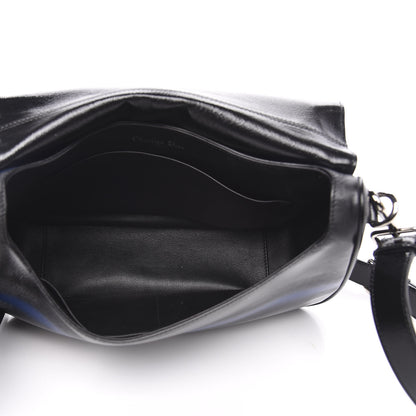 Christian Dior Grained Calfskin Stripe Dune Flap Black 5 of 10