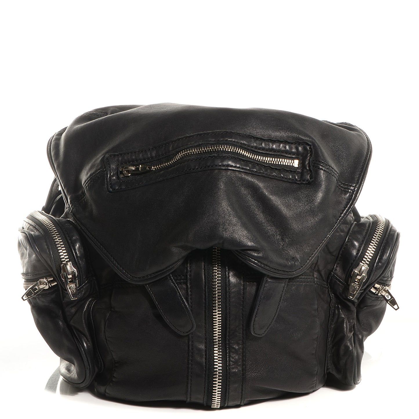 Lambskin Marti Backpack Washed Black with Nickel Hardware