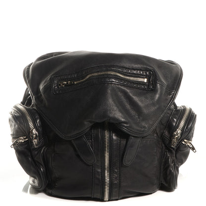Alexander Wang Lambskin Marti Backpack Washed Black with Nickel Hardware 1 of 8