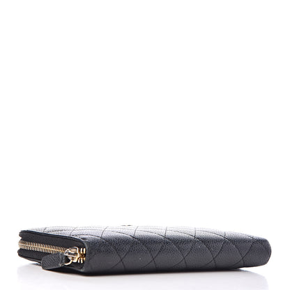 Chanel Caviar Quilted Large Gusset Zip Around Wallet Black 4 of 8