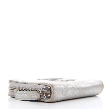 Chanel Metallic Calfskin Timeless Zip Coin Purse Silver Black 4 of 10
