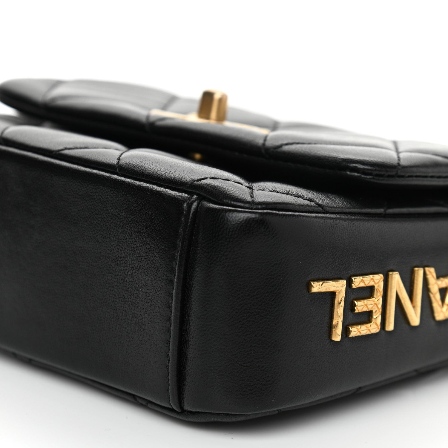 Chanel Lambskin Quilted Mini Side Note Flap Black 10 of 10