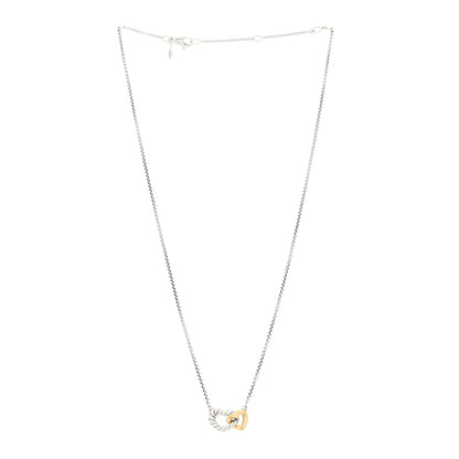 David Yurman Sterling Silver 18K Yellow Gold Belmont Heart Pendant Necklace 3 of 5