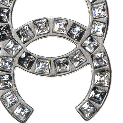 Chanel Baguette Crystal CC Dangle Earrings Silver 4 of 6