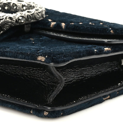 Gucci Velvet GG Monogram Super Mini Dionysus Shoulder Bag Blue Beige Black 8 of 8