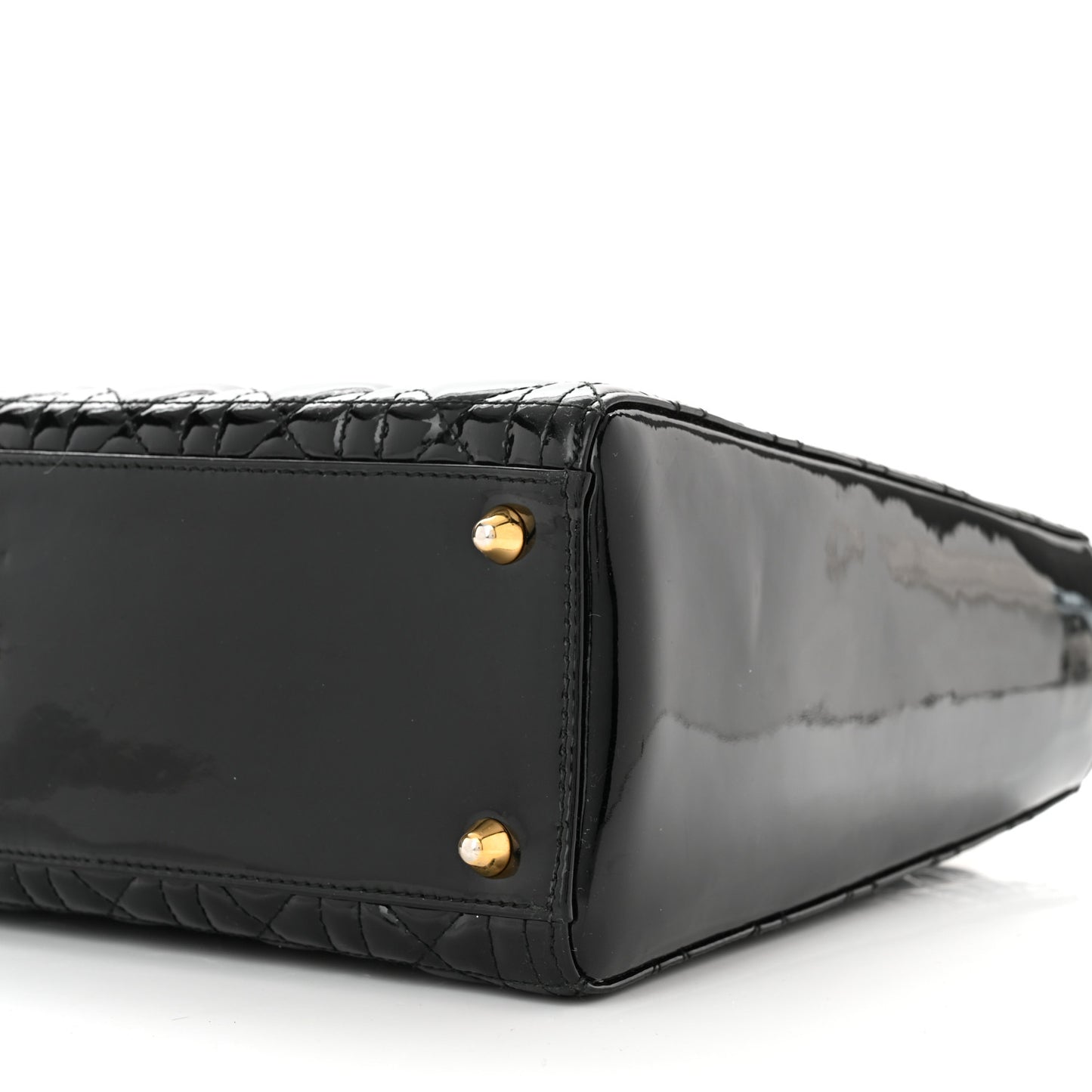 Patent Cannage Large Lady Dior Black