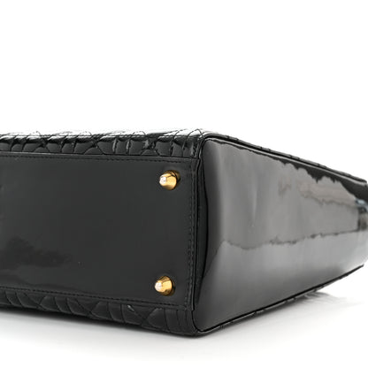 Christian Dior Patent Cannage Large Lady Dior Black 9 of 11