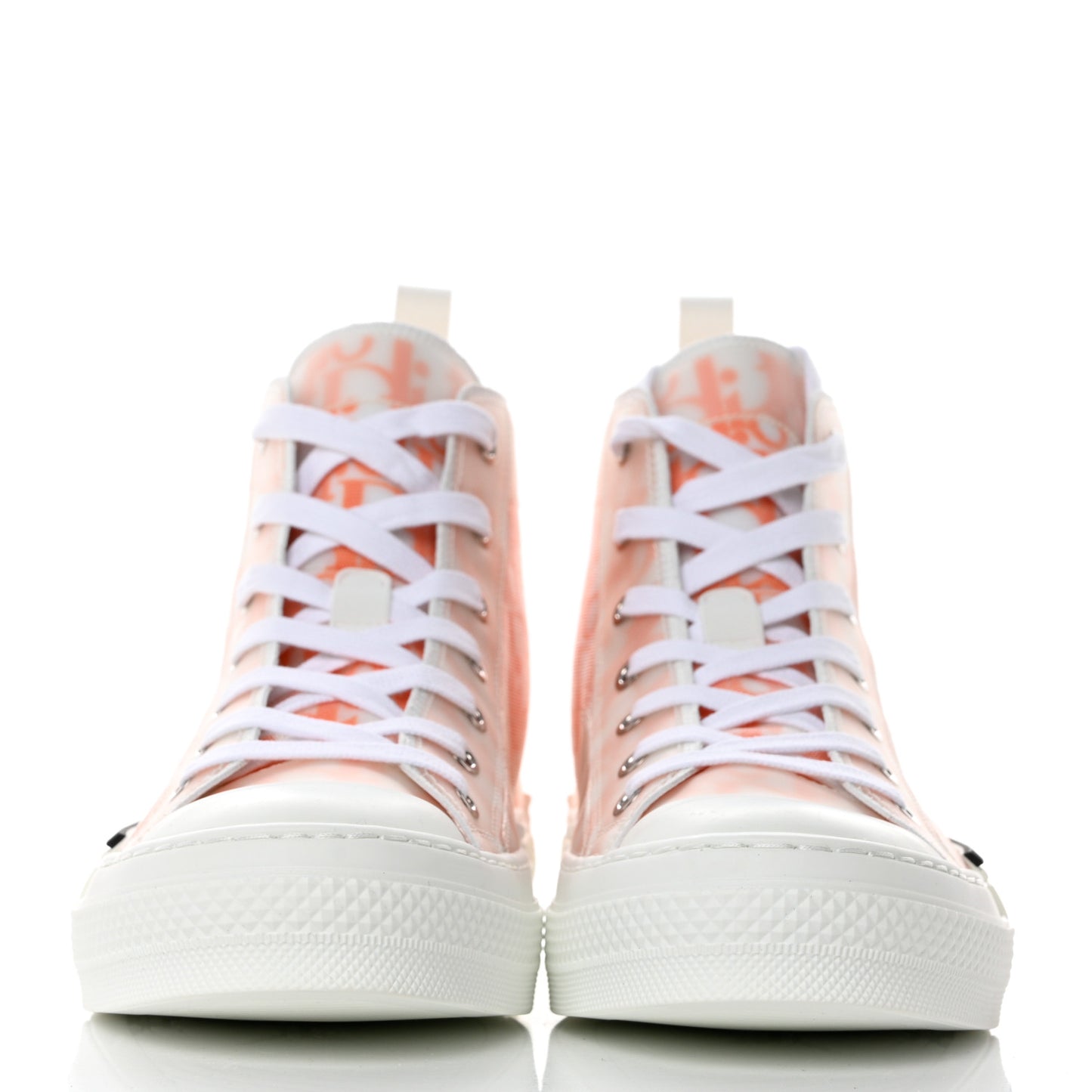 Technical Canvas Oblique Mens B23 High Top Sneakers 39 Orange White