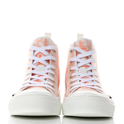 Christian Dior Technical Canvas Oblique Mens B23 High Top Sneakers 39 Orange White 2 of 9