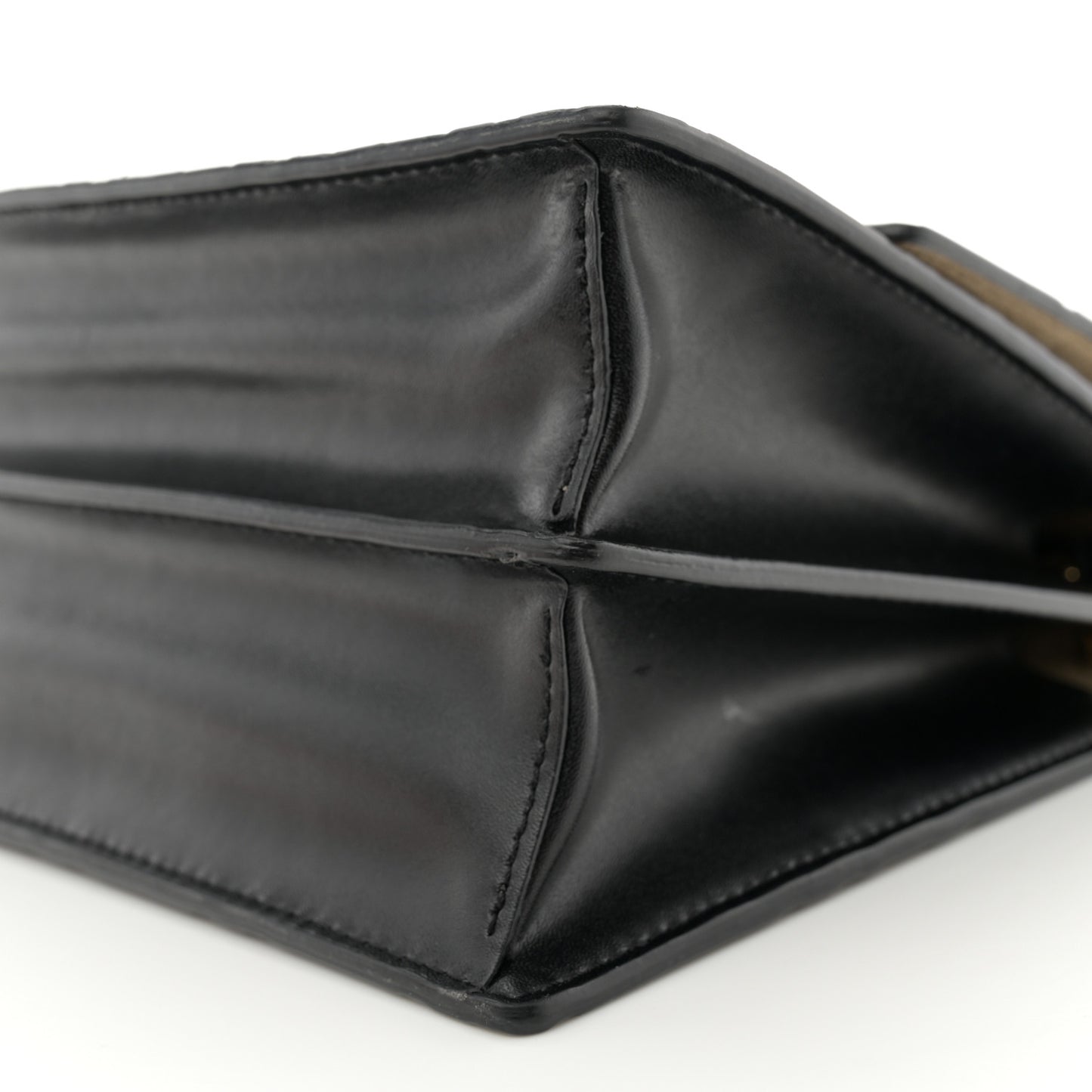 Vitello Liberty Bi-Color FF 1974 Embossed Small Kan U Shoulder Bag Maya Black