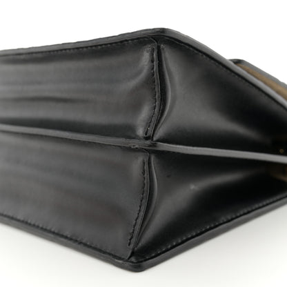 Fendi Vitello Liberty Bi-Color FF 1974 Embossed Small Kan U Shoulder Bag Maya Black 10 of 13