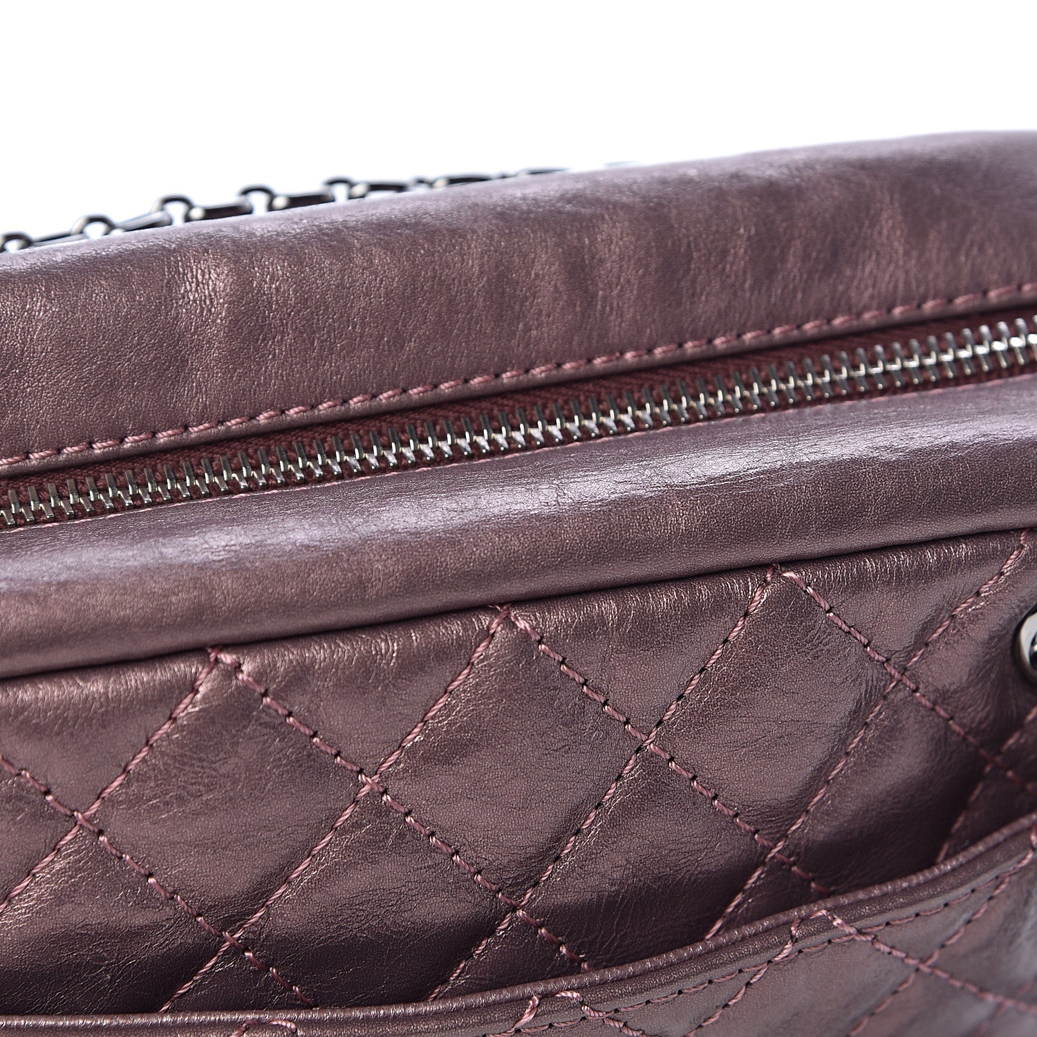 Chanel Metallic Aged Calfskin Quilted Small Reissue Camera Case Rose Fonce 10 of 18