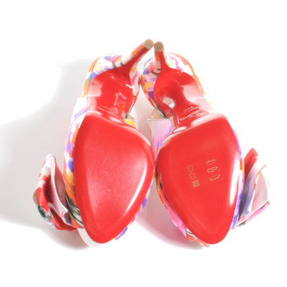 Christian Louboutin Satin Bouquet Vendome Sling 120 Pumps 39.5 Multicolor 7 of 7