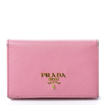 Prada Saffiano Metal Business Card Holder Begonia 1 of 10