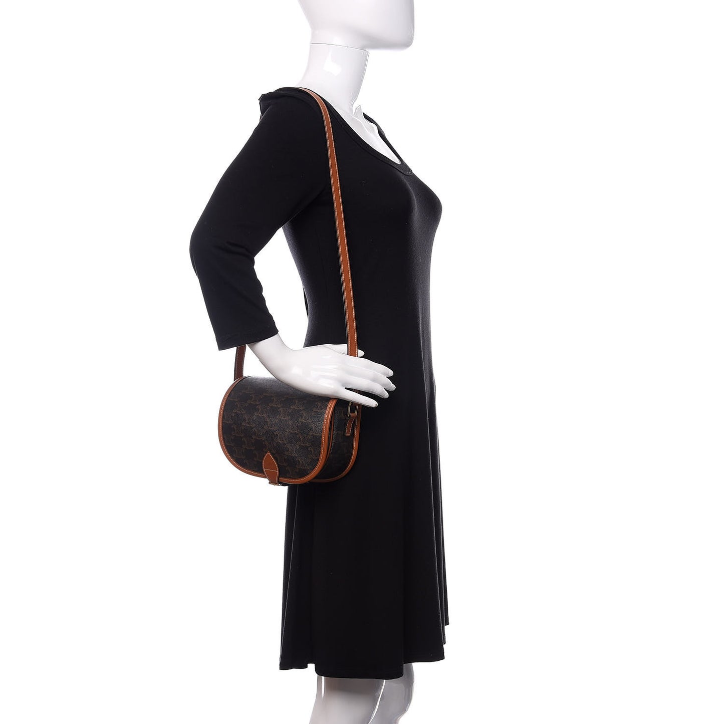 Triomphe Canvas Medium Folco Bag Tan