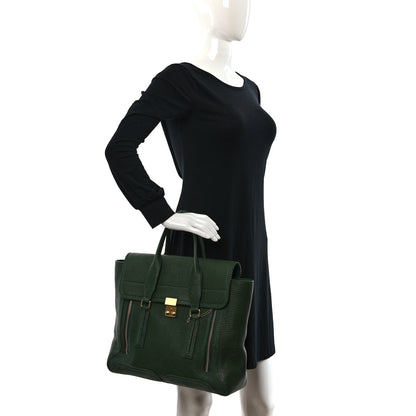 3.1 Phillip Lim Textured Calfskin Large Pashli Satchel Jade 2 of 8