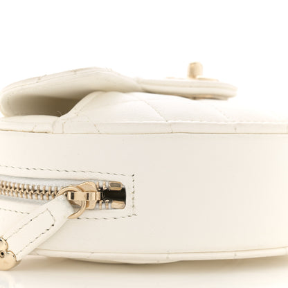 Chanel Lambskin Quilted CC In Love Heart Clutch With Chain White 9 of 12