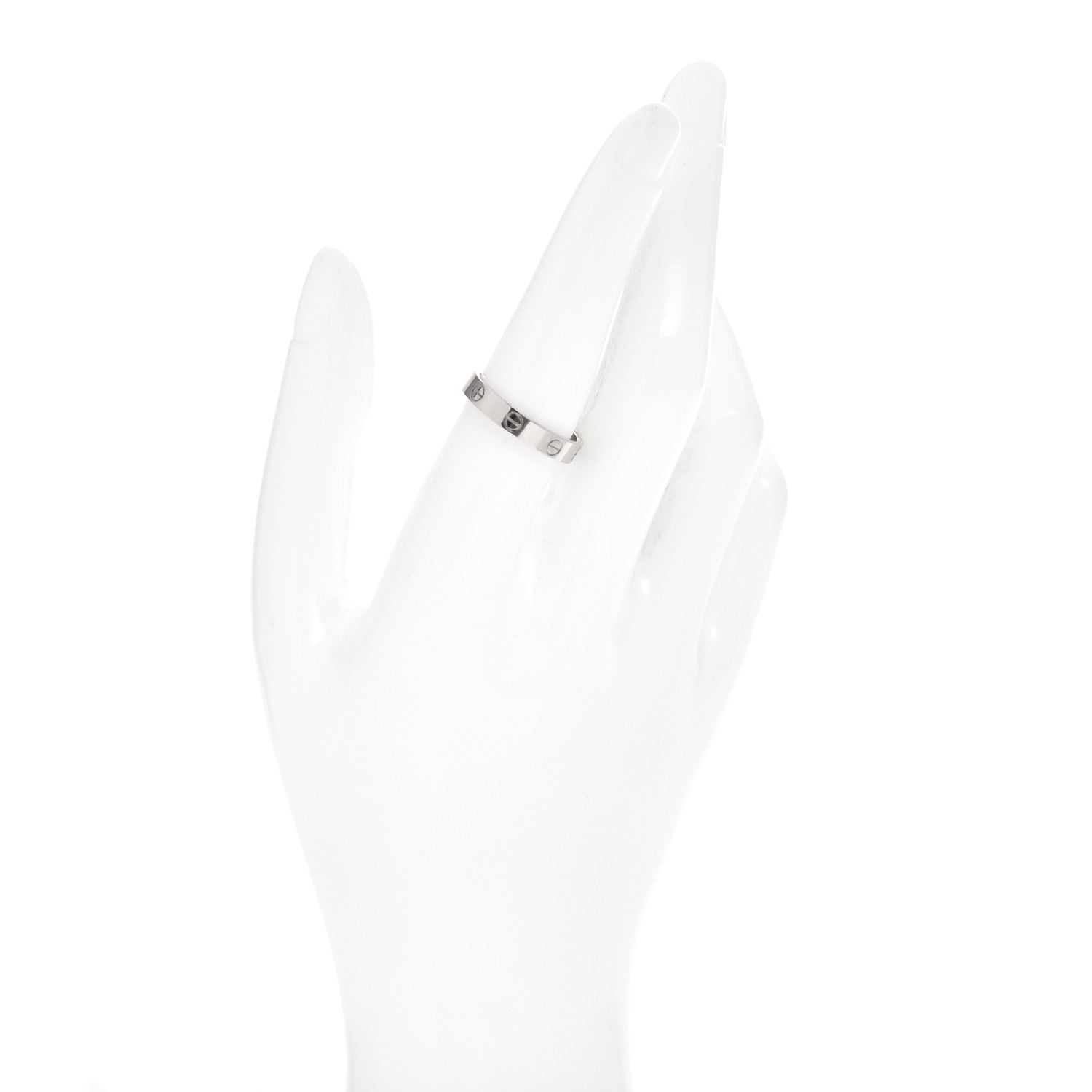 Cartier 18K White Gold 4mm LOVE Wedding Band Ring 57 8 2 of 5