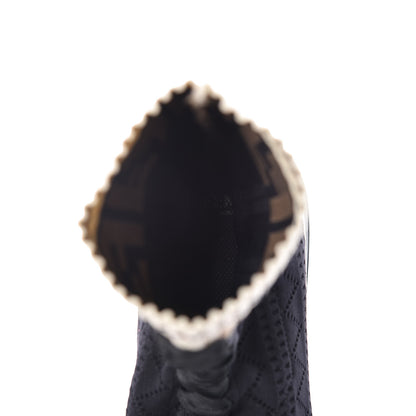 Fendi Stretch Knit Jacquard FF Sock Sneakers 37 Black 6 of 7