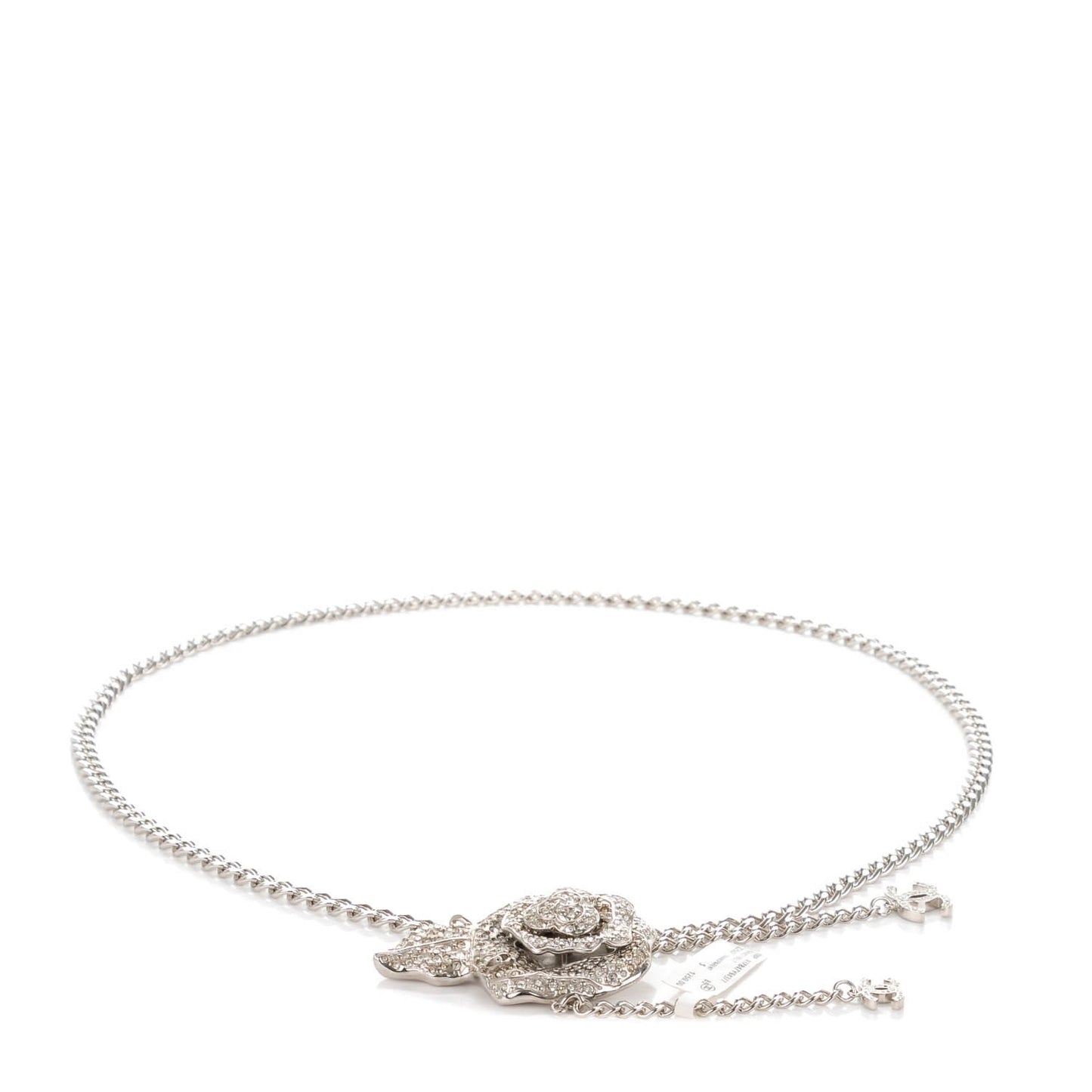 Crystal CC Camellia Belt Silver