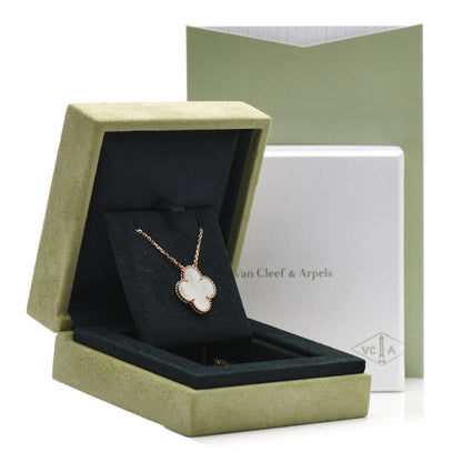 Van Cleef & Arpels 18K Rose Gold Mother of Pearl "Edition Ginza" Magic Alhambra Pendant Necklace 5 of 5