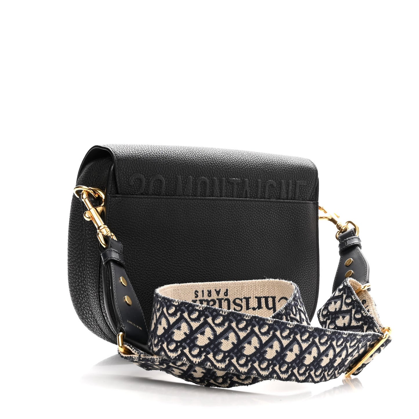 Grained Calfskin Large Bobby Flap Black
