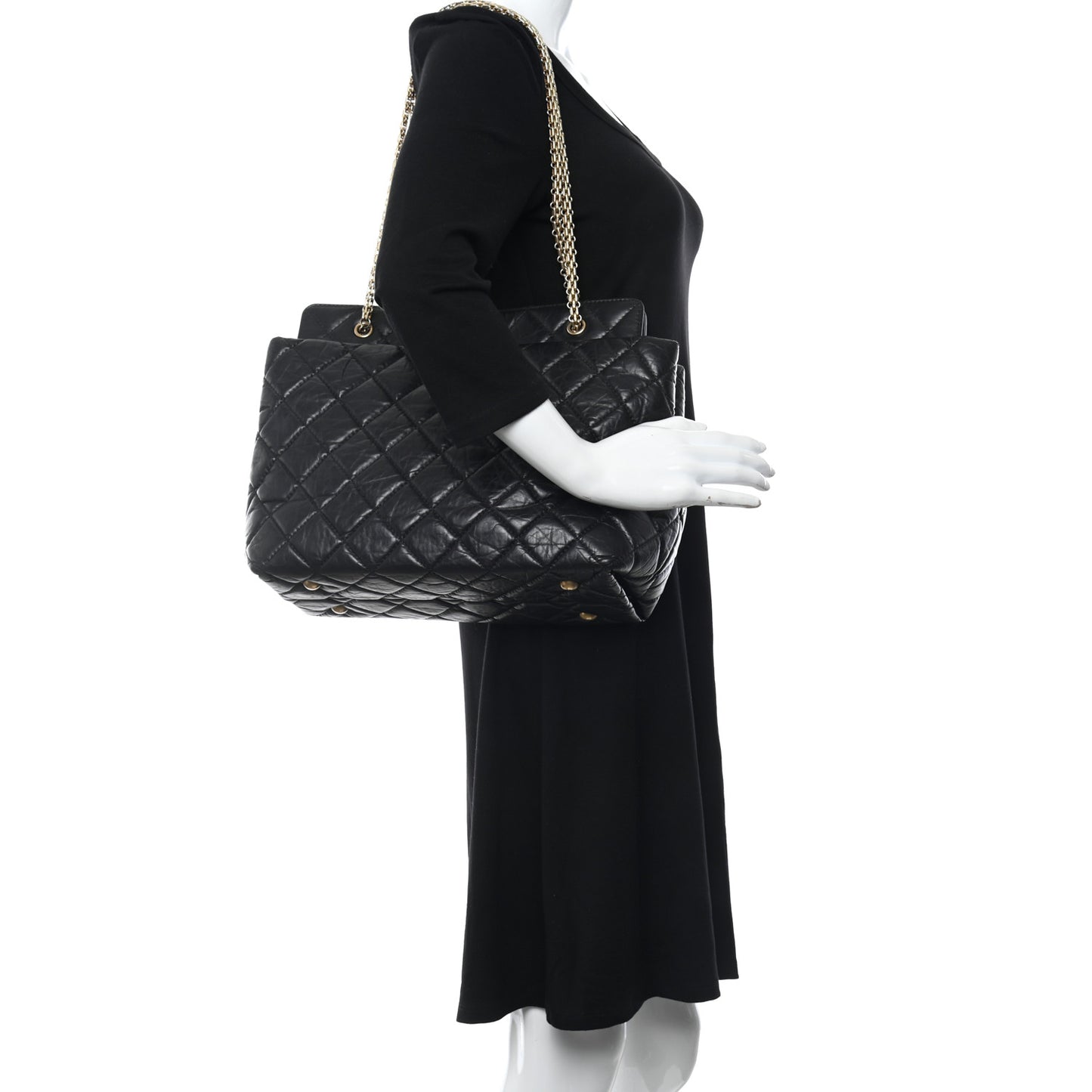 Aged Calfskin Reissue 2.55 Tote Black