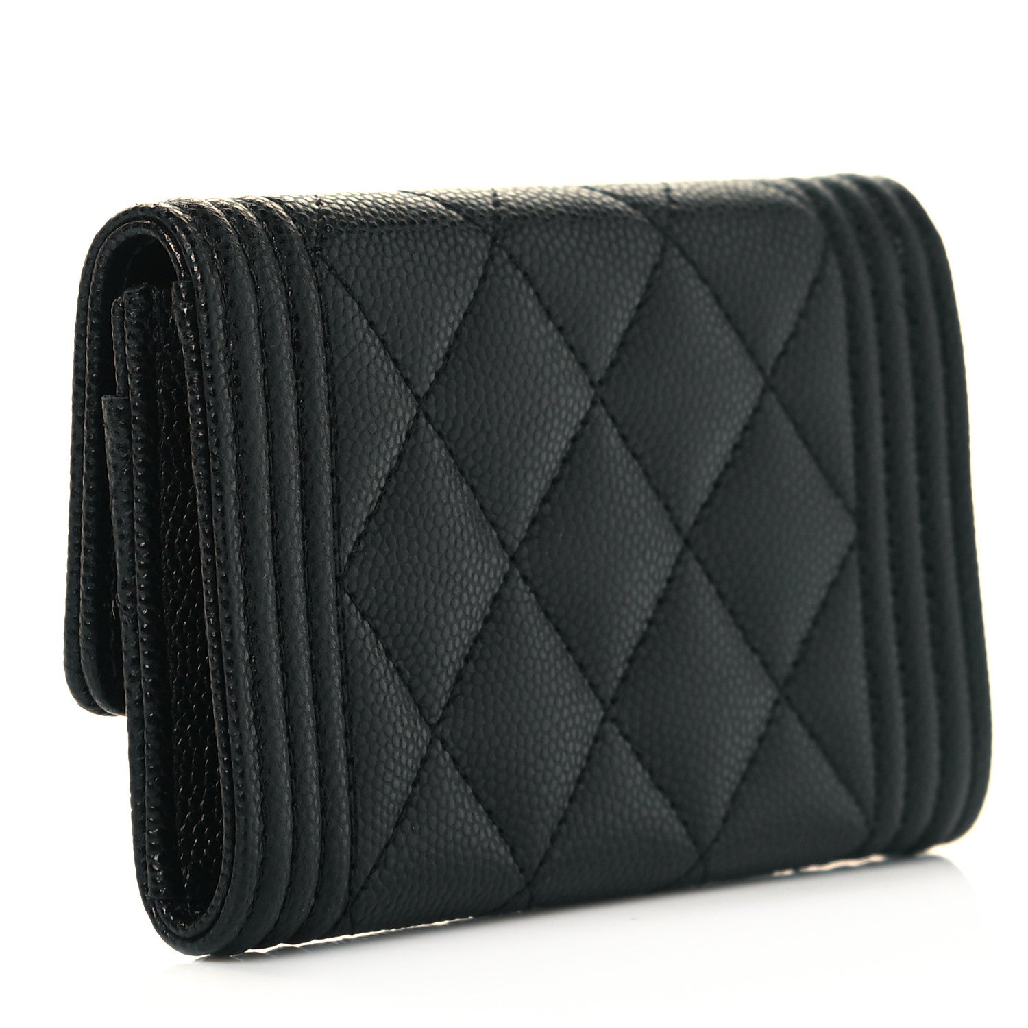 Chanel Caviar Quilted Boy Flap Card Holder Black 3 of 10