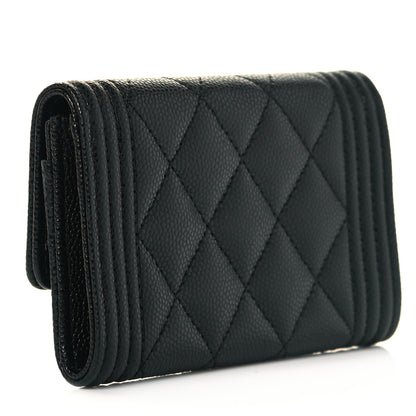 Chanel Caviar Quilted Boy Flap Card Holder Black 3 of 10