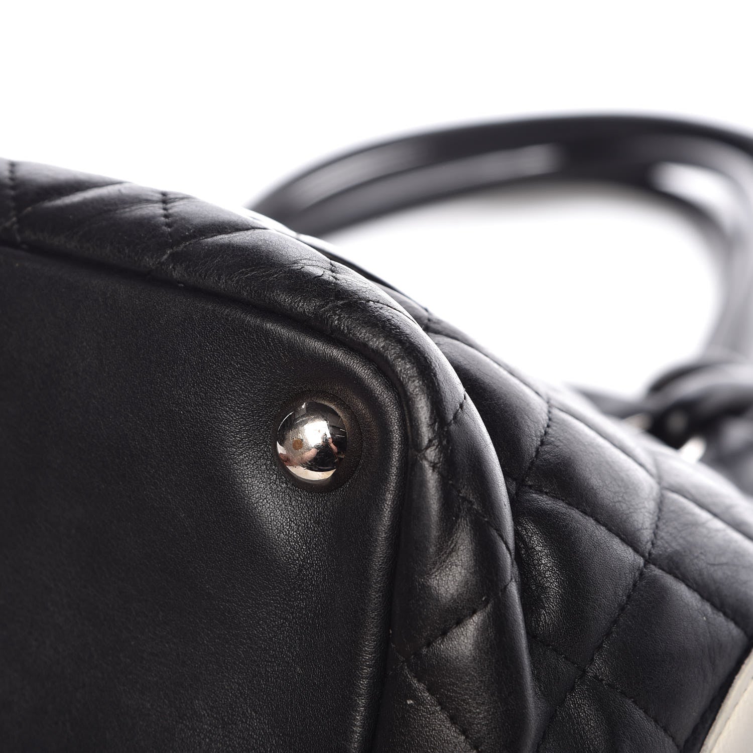 Chanel Calfskin Quilted Large Cambon Tote Black White 9 of 12