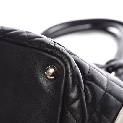 Chanel Calfskin Quilted Large Cambon Tote Black White 9 of 12