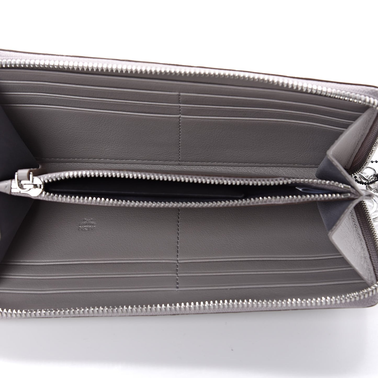 Calfskin Ottomar Monogram Klara Zip Wallet Grey