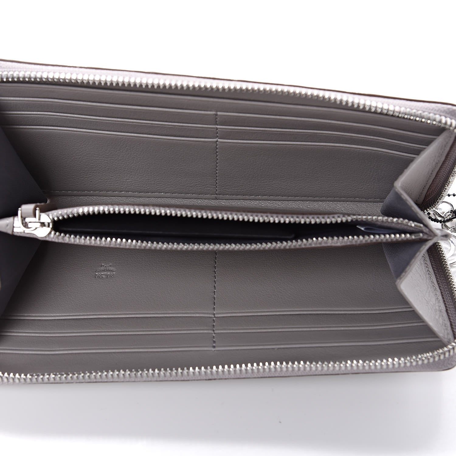MCM Calfskin Ottomar Monogram Klara Zip Wallet Grey 5 of 7