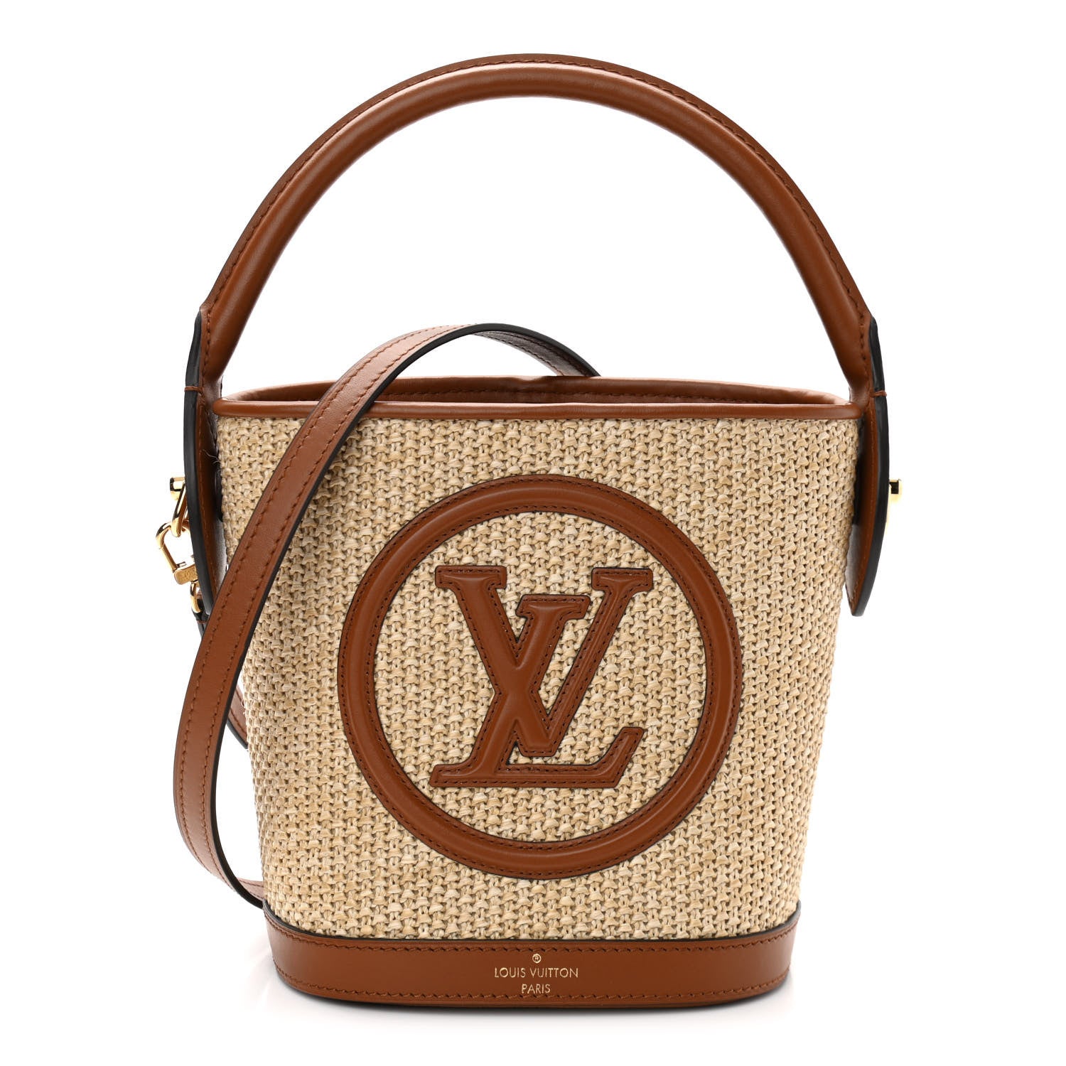 Louis Vuitton Kitted Raffia Petit Bucket Caramel 1 of 9