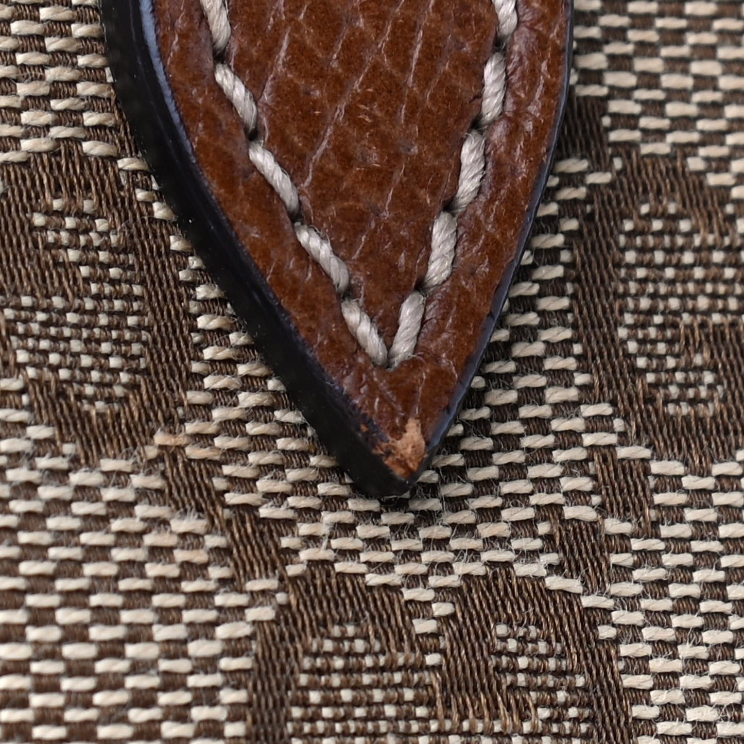 Monogram Textured Calfskin Mini Bree Top Handle Bag Beige Ebony Nocciola
