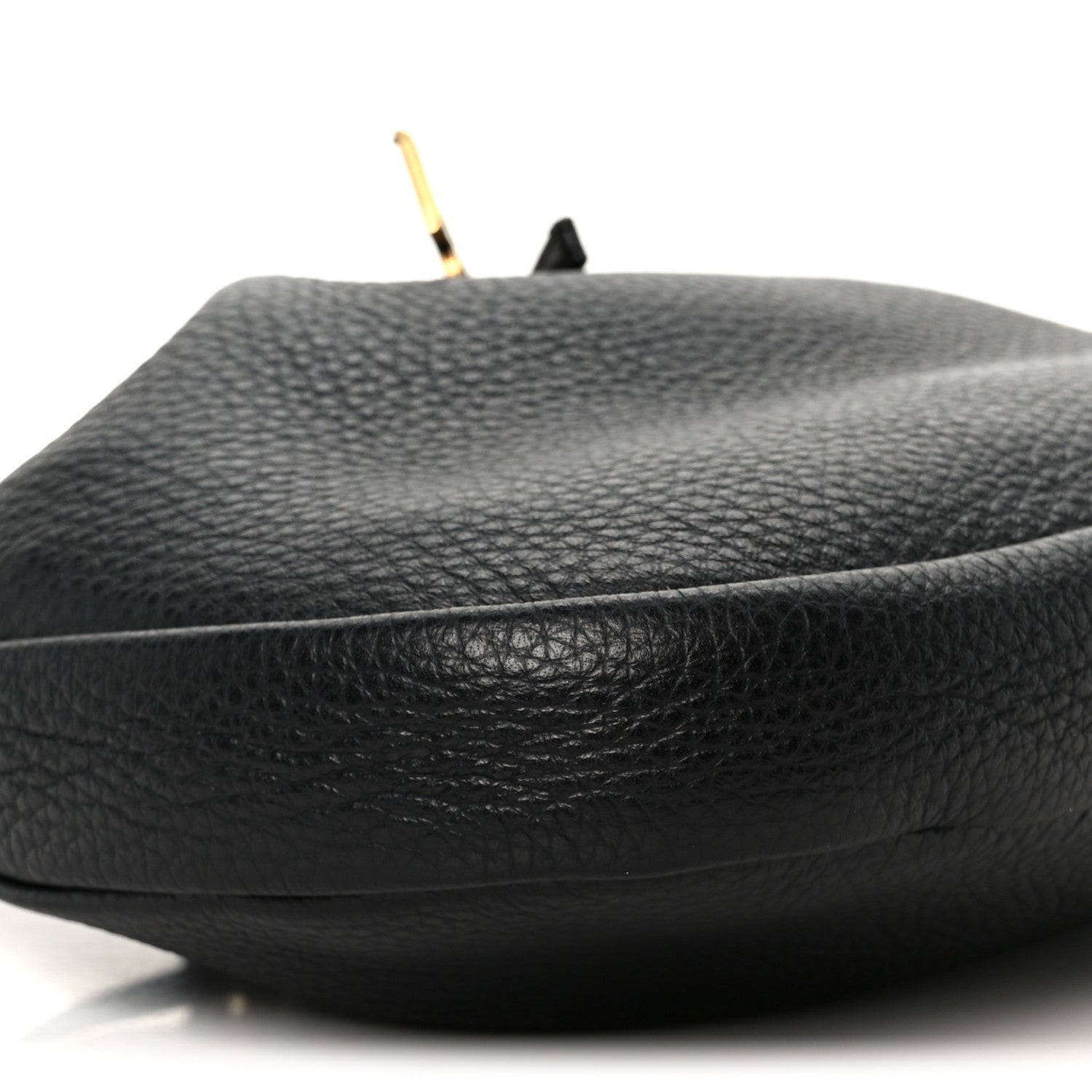 Saint Laurent Grained Deerskin Paris VII Small Flat Hobo Black 10 of 12