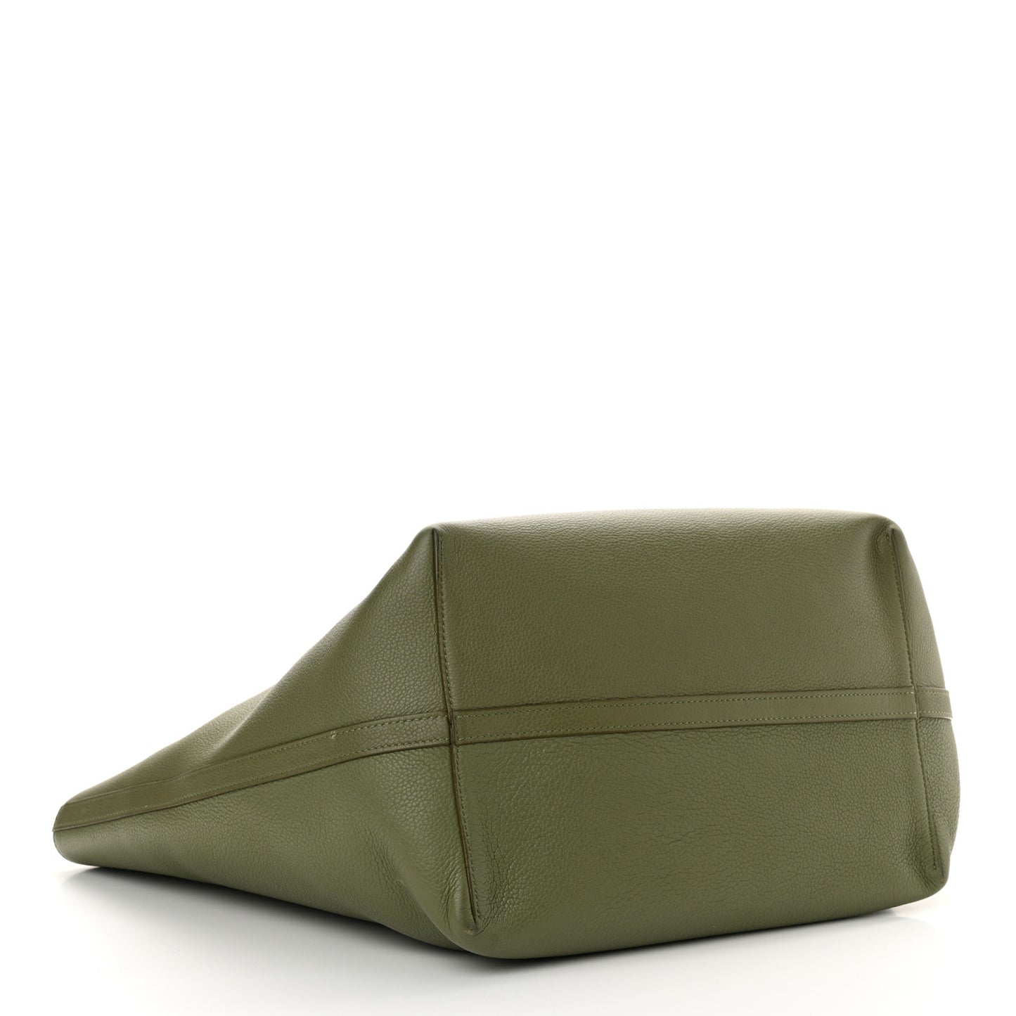Grained Calfskin Maillon Triomphe Medium Cabas Light Khaki